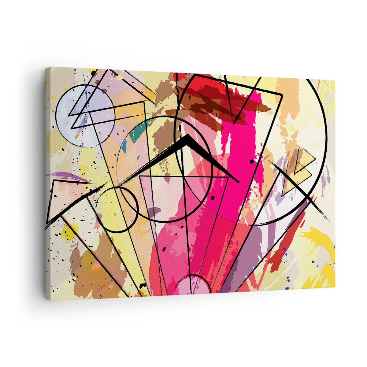 Bild auf Leinwand - Leinwandbild - Abstraktion mit Linien und geometrischen Formen - 70x50cm - Explosion - Moderne Wanddekoration für Wohnzimmer und Schlafzimmer ARTTOR