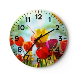 Wanduhr - Glasuhr - Alle Farben der Sonne - 30x30 cm