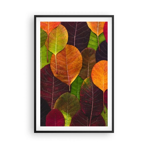 Poster in einem schwarzem Rahmen - Herbstmosaik - 61x91 cm