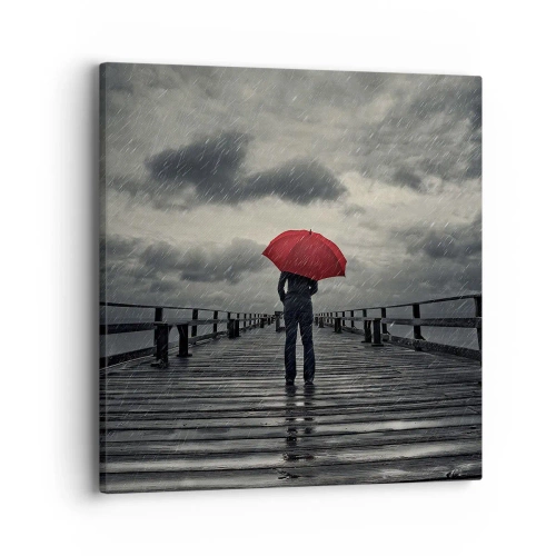 Bild auf Leinwand - Leinwandbild - Es ist egal, dass es regnet - 40x40 cm