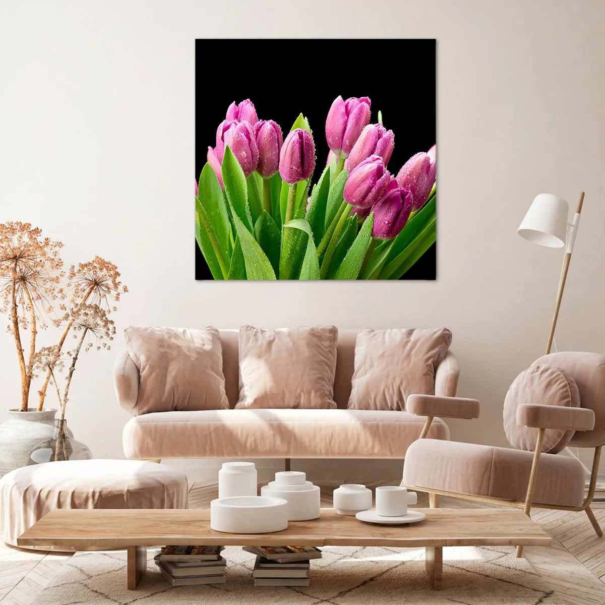 Bild auf Leinwand - Leinwandbild - Lila Frühlingsfreude - 50x50 cm
