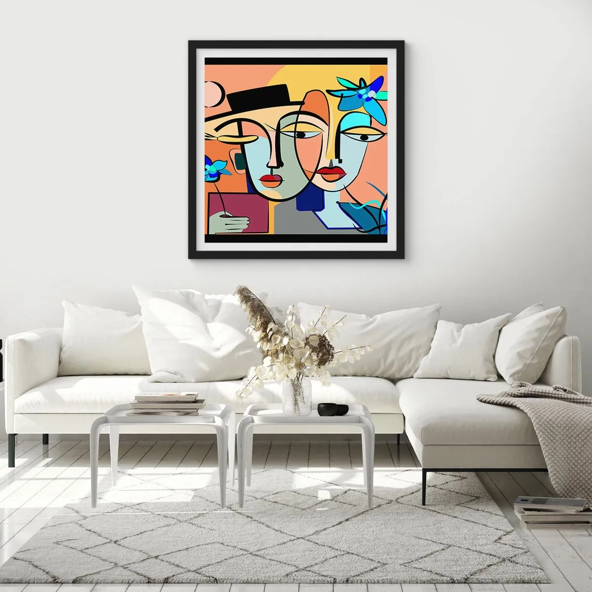 Poster in einem schwarzem Rahmen - Picassos randez vous - 60x60 cm