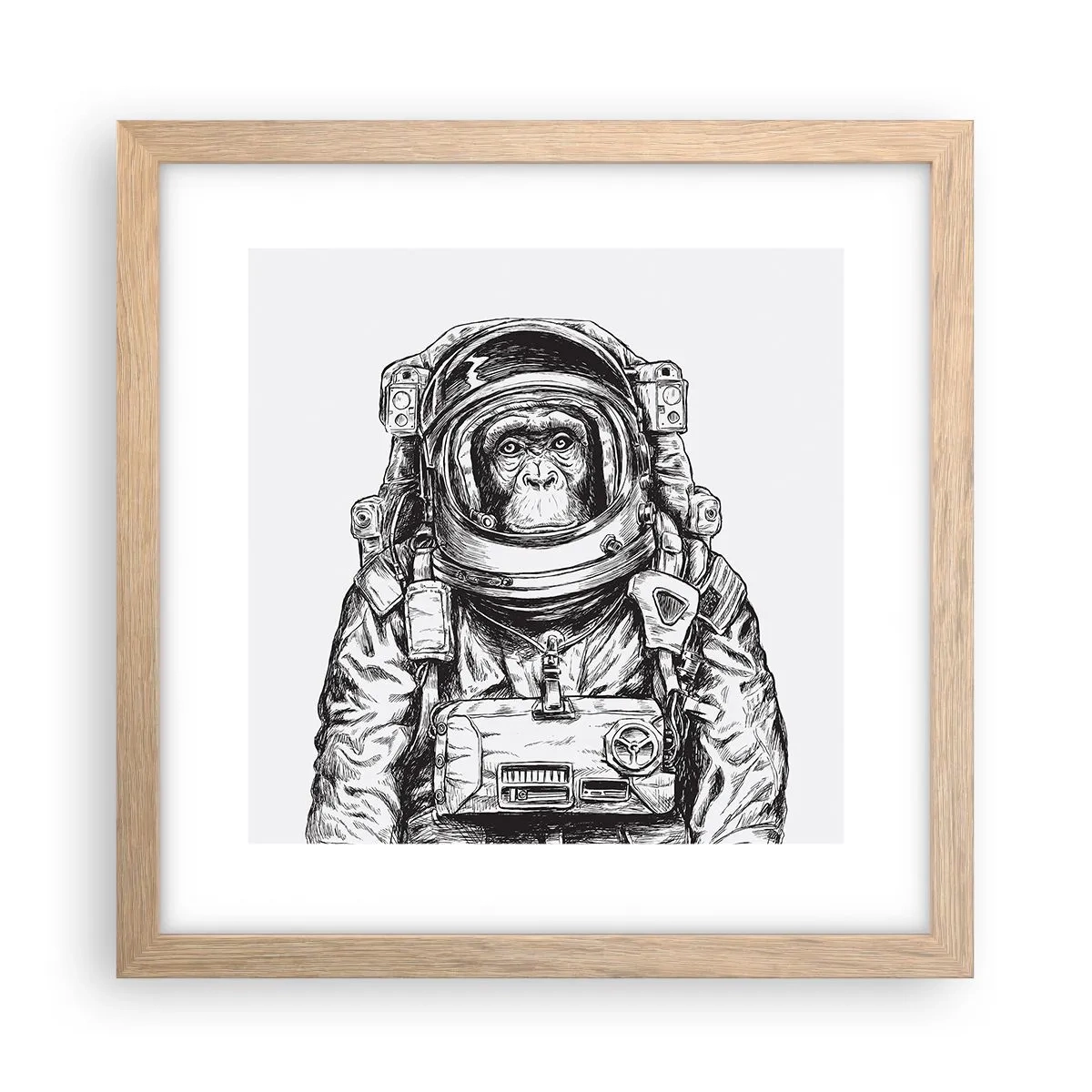 Poster in einem Rahmen aus heller Eiche - Alternative Evolution - 30x30 cm