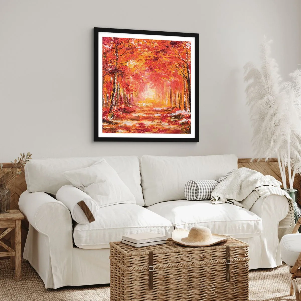 Poster in einem schwarzem Rahmen - Kupferwald - 50x50 cm