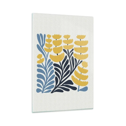 Glasbild - Bild auf glas - Sonniges Blumenbeet - 80x120 cm