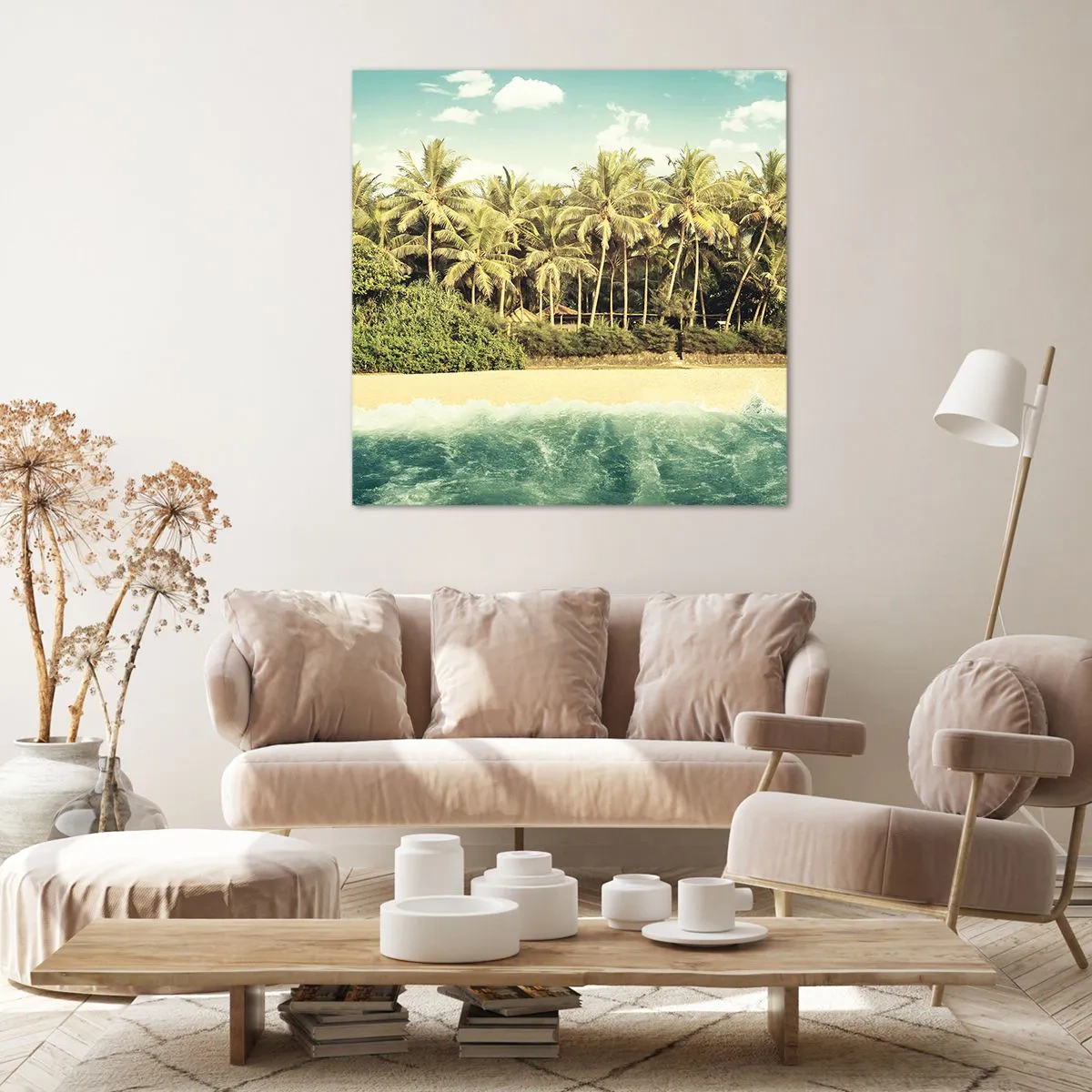 Bild auf Leinwand - Leinwandbild - Wie wäre es hier? - 70x70 cm