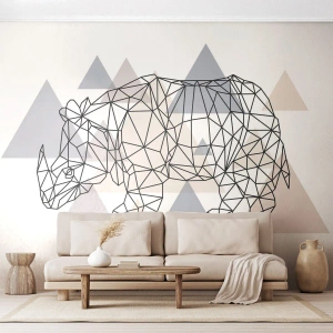 Fototapete Standard Eco - Struktur der Stärke - Abstraktion, Grafik, Nashorn - 450x315 cm