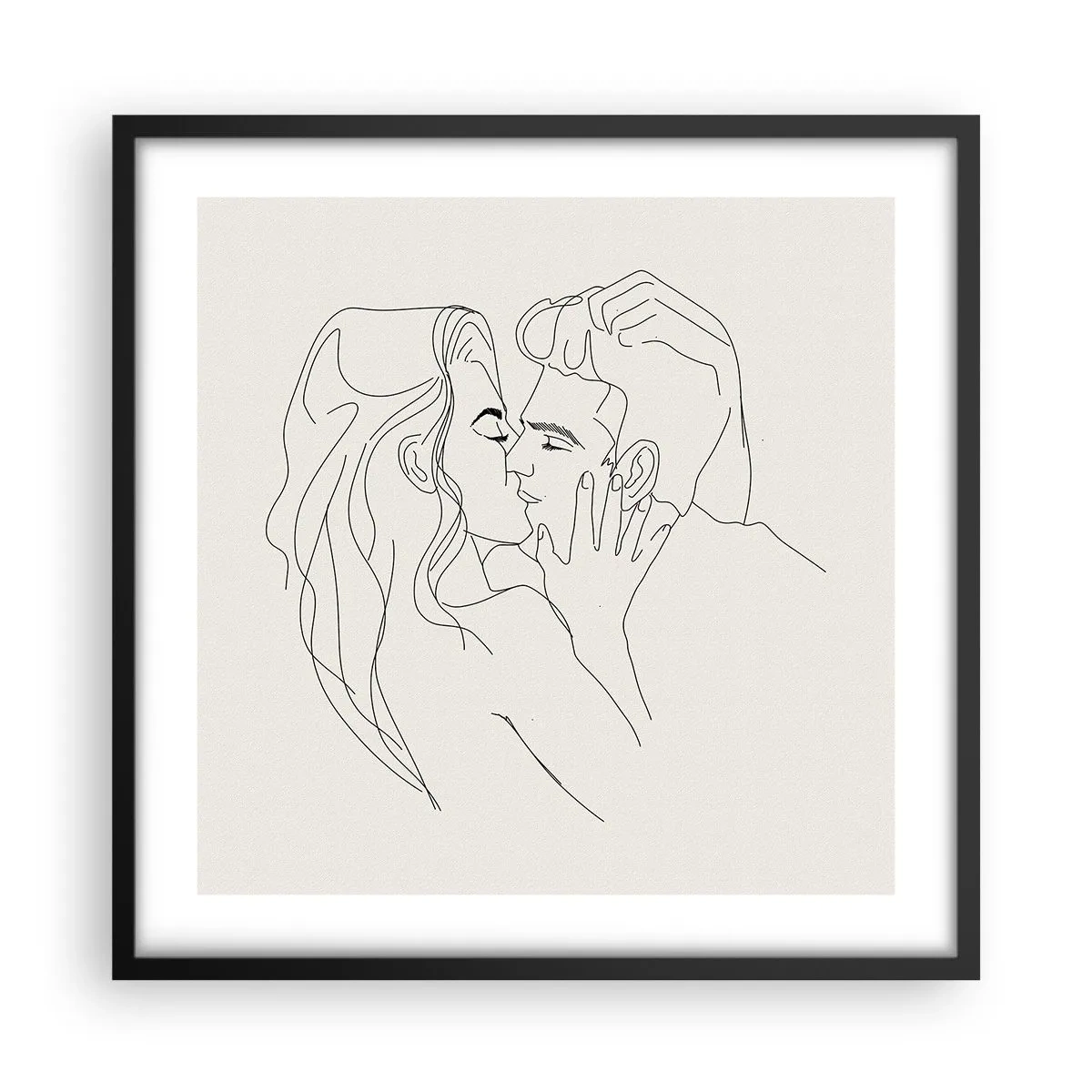 Poster in einem schwarzem Rahmen - Verstrickt im Gefühl - 50x50 cm