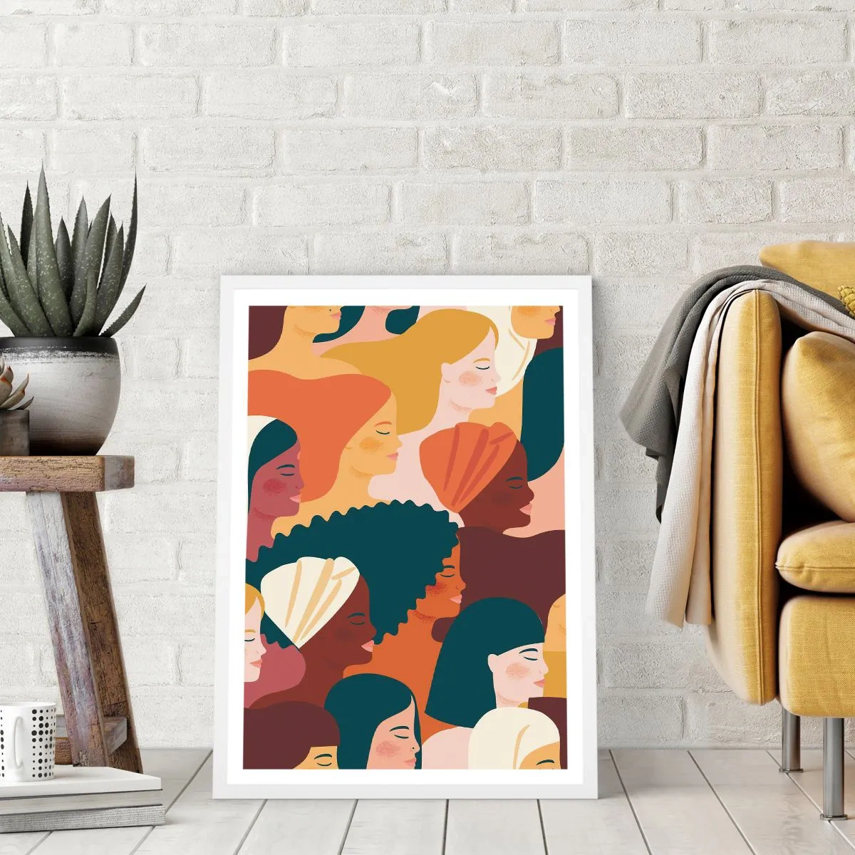 Poster in einem weißen Rahmen - Nur Weiblichkeit - 61x91 cm