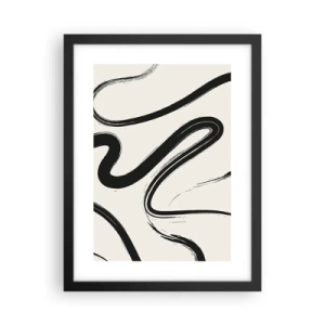Poster in einem schwarzem Rahmen - Schwarz-Weiß-Laune - 30x40 cm