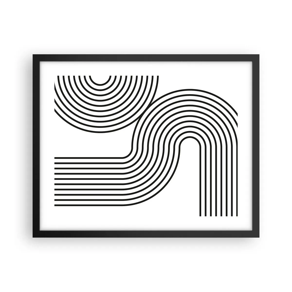 Poster in einem schwarzem Rahmen - An der Kurve - 50x40 cm