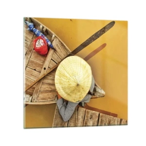 Glasbild - Bild auf glas - Leben am Gelben Fluss - 30x30 cm