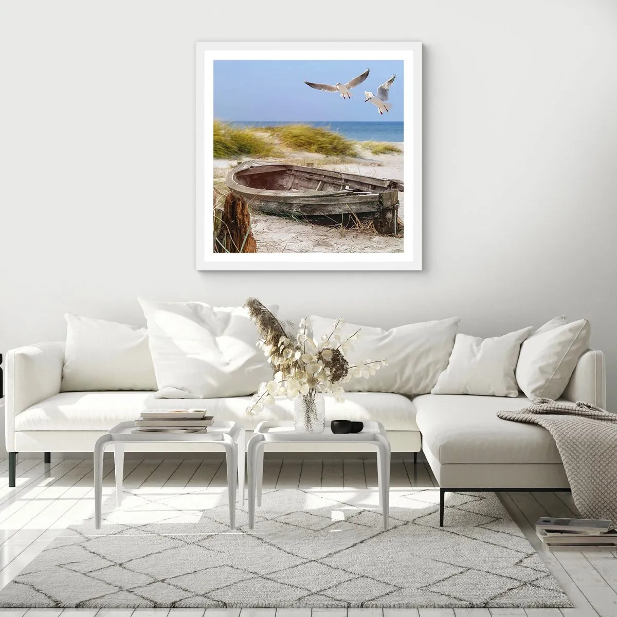 Poster in einem weißen Rahmen - In Wind gebadet - 60x60 cm