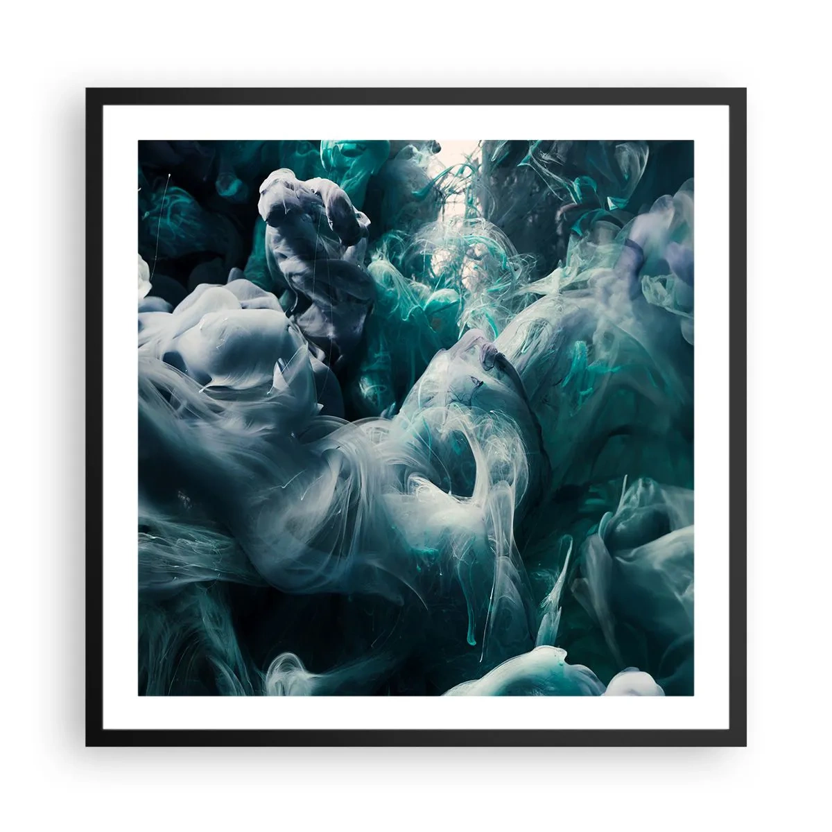 Poster in einem schwarzem Rahmen - Farbbewegung - 60x60 cm