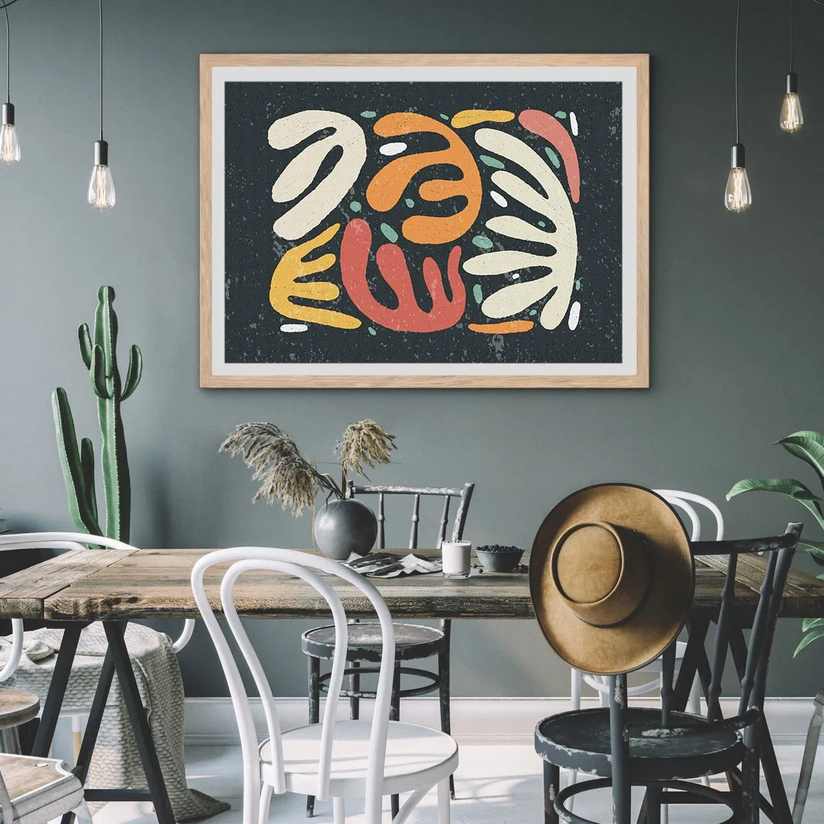 Poster in einem Rahmen aus heller Eiche - Komposition – Ich erwische dich gleich - 40x30 cm