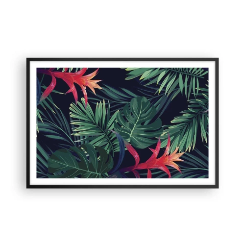 Poster in einem schwarzem Rahmen - Im Grünen in Flammen gehen - 91x61 cm