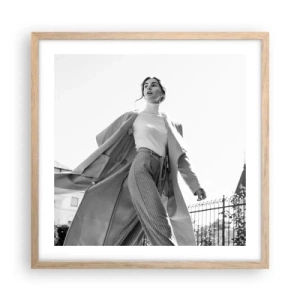 Poster in einem Rahmen aus heller Eiche - Gehst du mit mir? - 50x50 cm