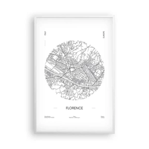 Poster in einem weißen Rahmen - Anatomie von Florenz - 61x91 cm
