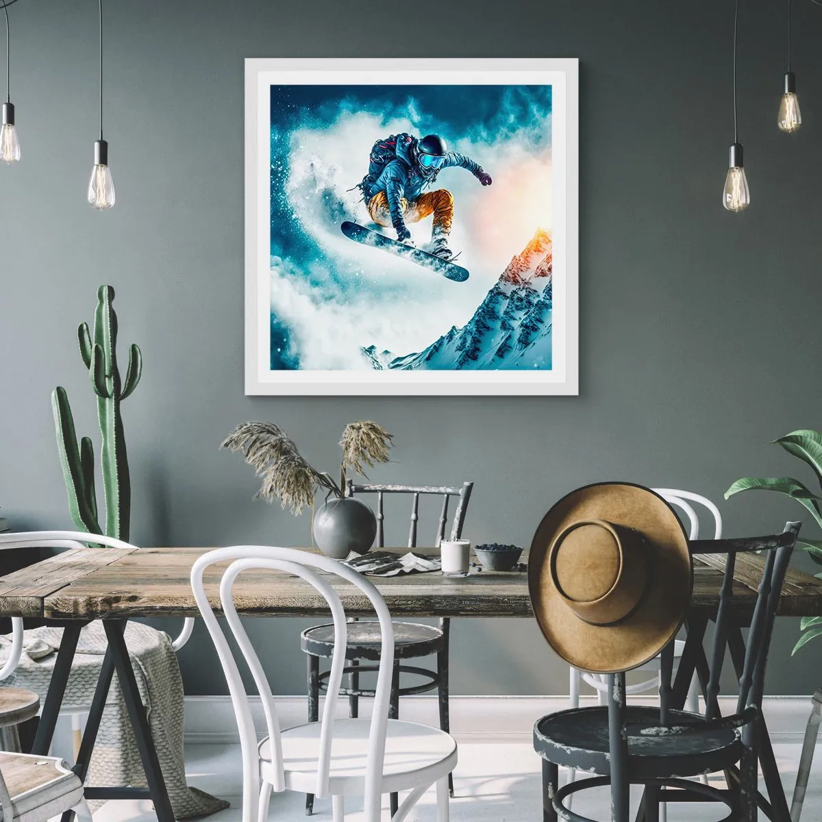 Poster in einem weißen Rahmen - Extreme Emotionen - 40x40 cm