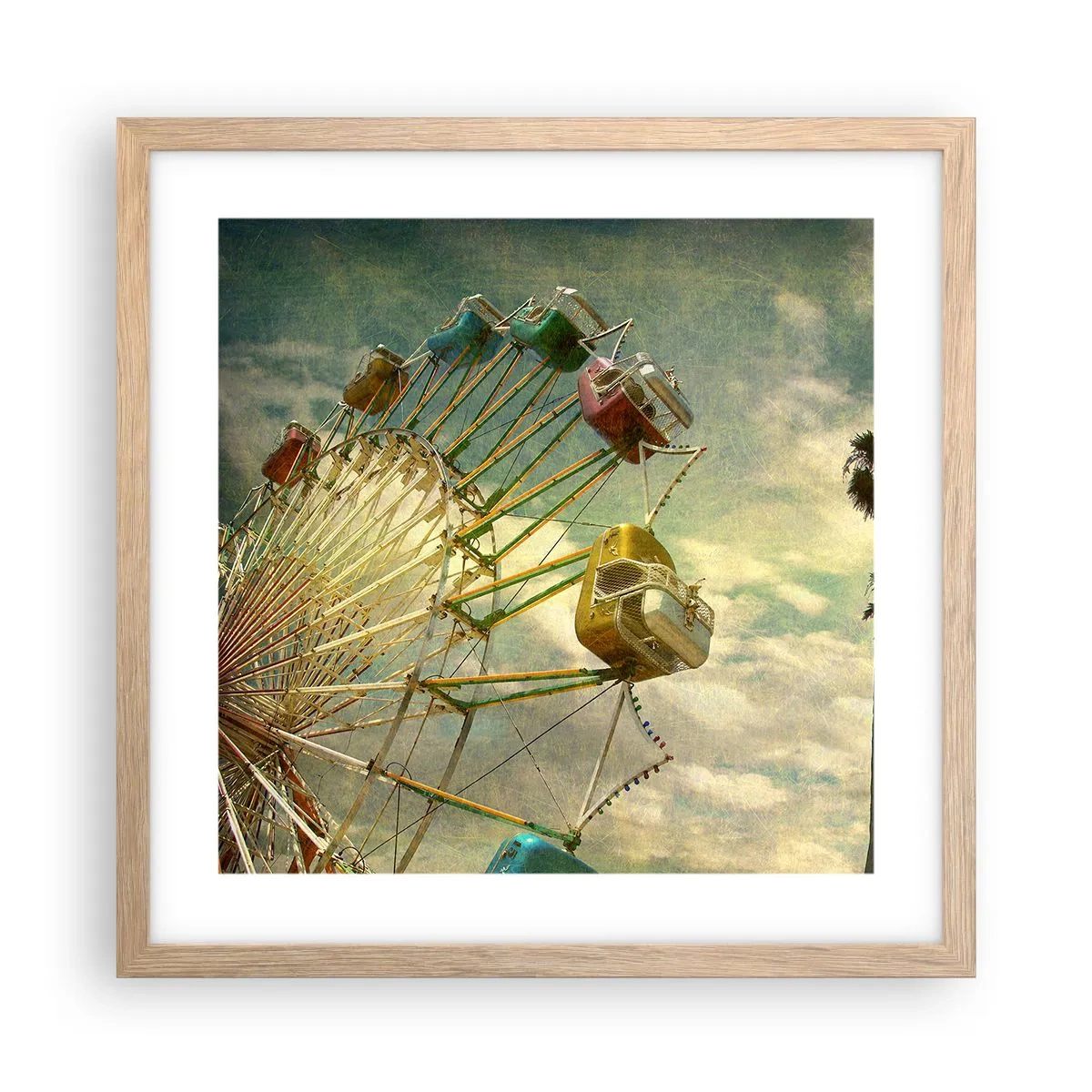 Poster in einem Rahmen aus heller Eiche - Es wird Spaß geben ... - 40x40 cm