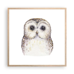 Poster in einem Rahmen aus heller Eiche - Schau mir in die Augen - 60x60 cm