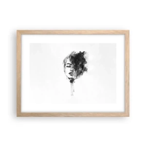 Poster in einem Rahmen aus heller Eiche - Wovon träumt das Mädchen - 40x30 cm