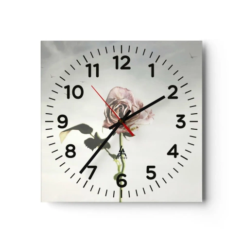 Wanduhr - Glasuhr - Begrüßung des Frühlings - 40x40 cm