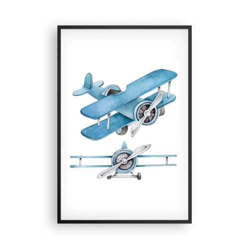 Poster in einem schwarzem Rahmen - Geboren um zu gewinnen - 61x91 cm