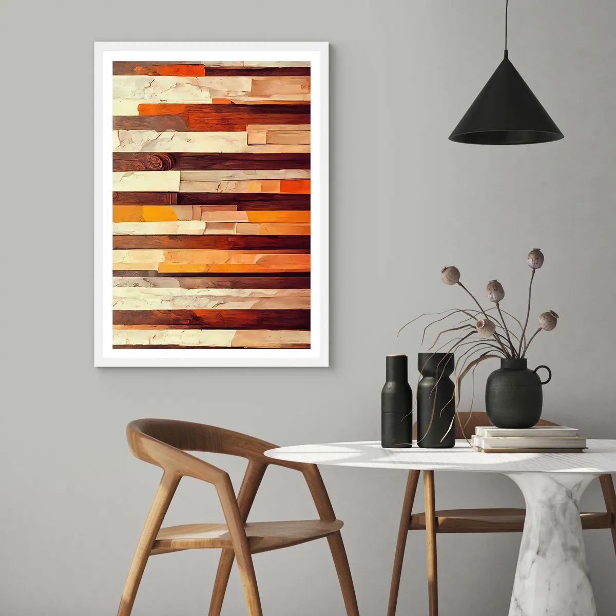 Poster in einem weißen Rahmen - Hymne der Waldbäume - 70x100 cm