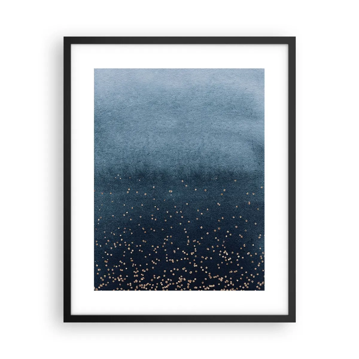 Poster in einem schwarzem Rahmen - Komposition - blaue Phasen - 40x50 cm