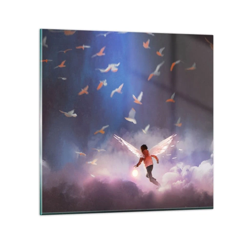 Glasbild - Bild auf glas - Du brauchst Fantasie und Mut - 70x70 cm