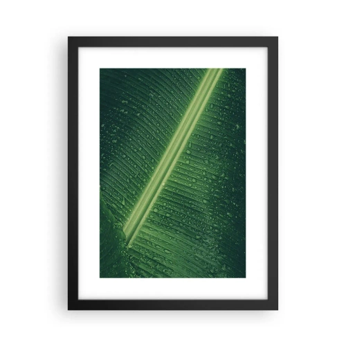 Poster in einem schwarzem Rahmen - Die Struktur des Grüns - 30x40 cm