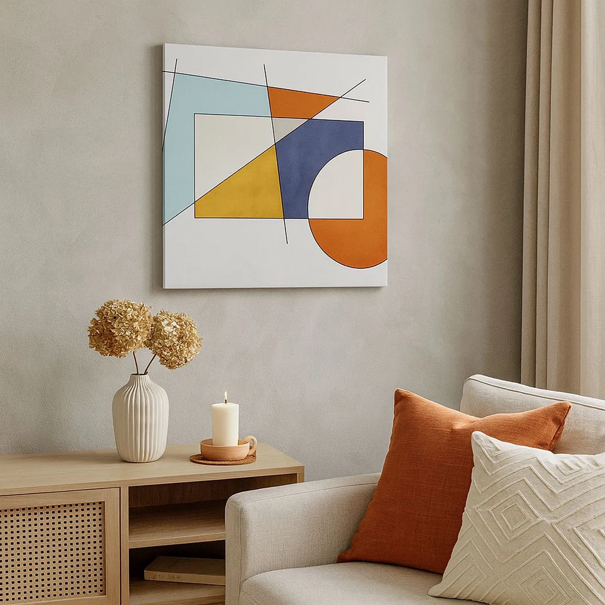 Bild auf Leinwand - Leinwandbild - Abstraktion: modernistisches Spiel - 30x30 cm