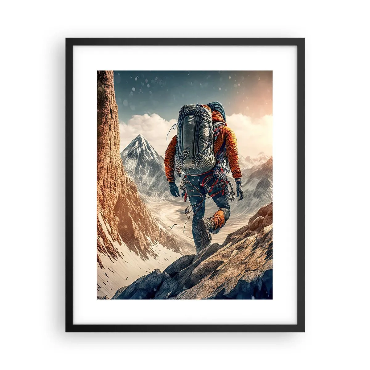 Poster in einem schwarzem Rahmen - Einsamer Krieger - 40x50 cm