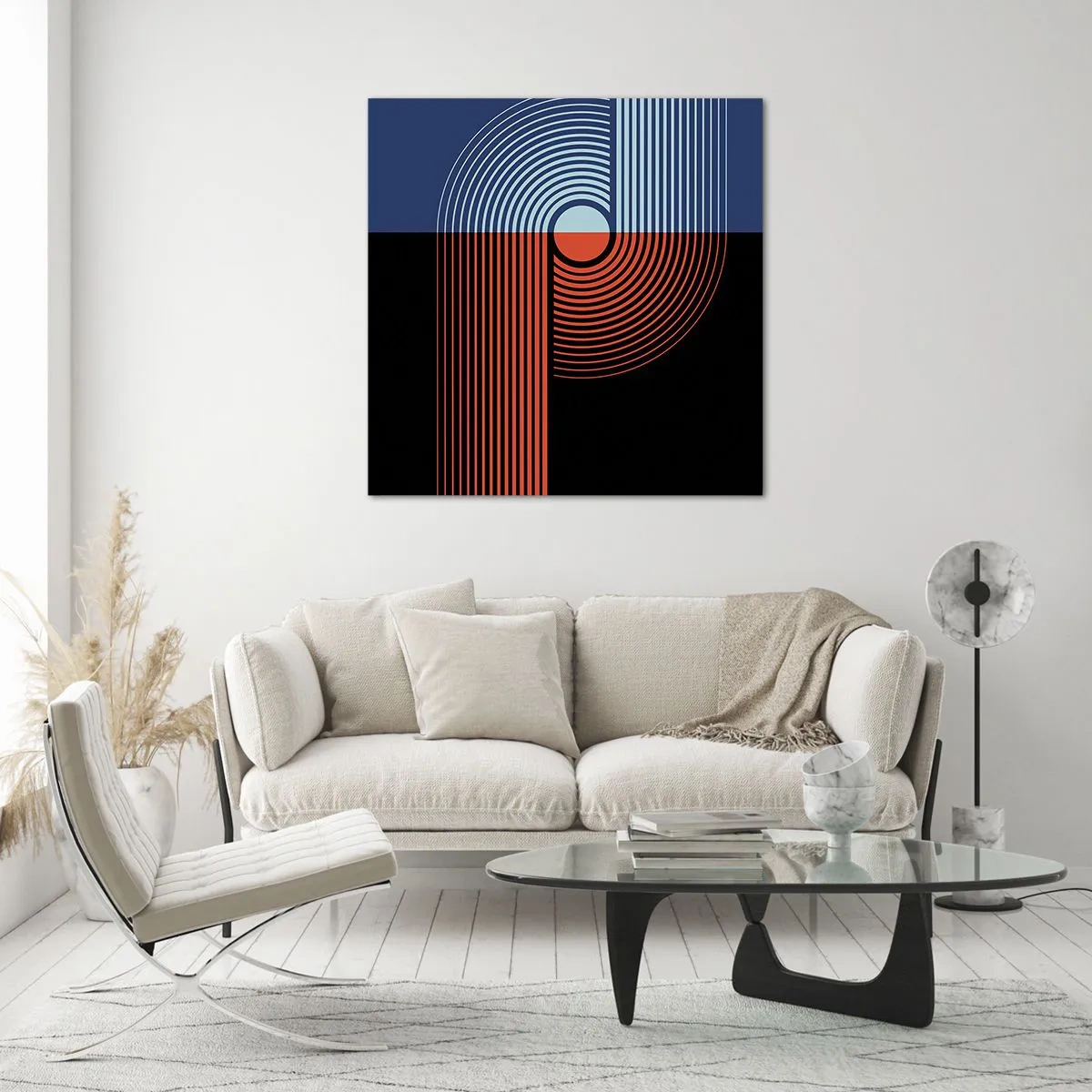 Glasbild - Bild auf glas - In einer geometrischen Umarmung - 50x50 cm