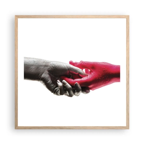 Poster in einem Rahmen aus heller Eiche - Gemeinsam, obwohl anders - 60x60 cm