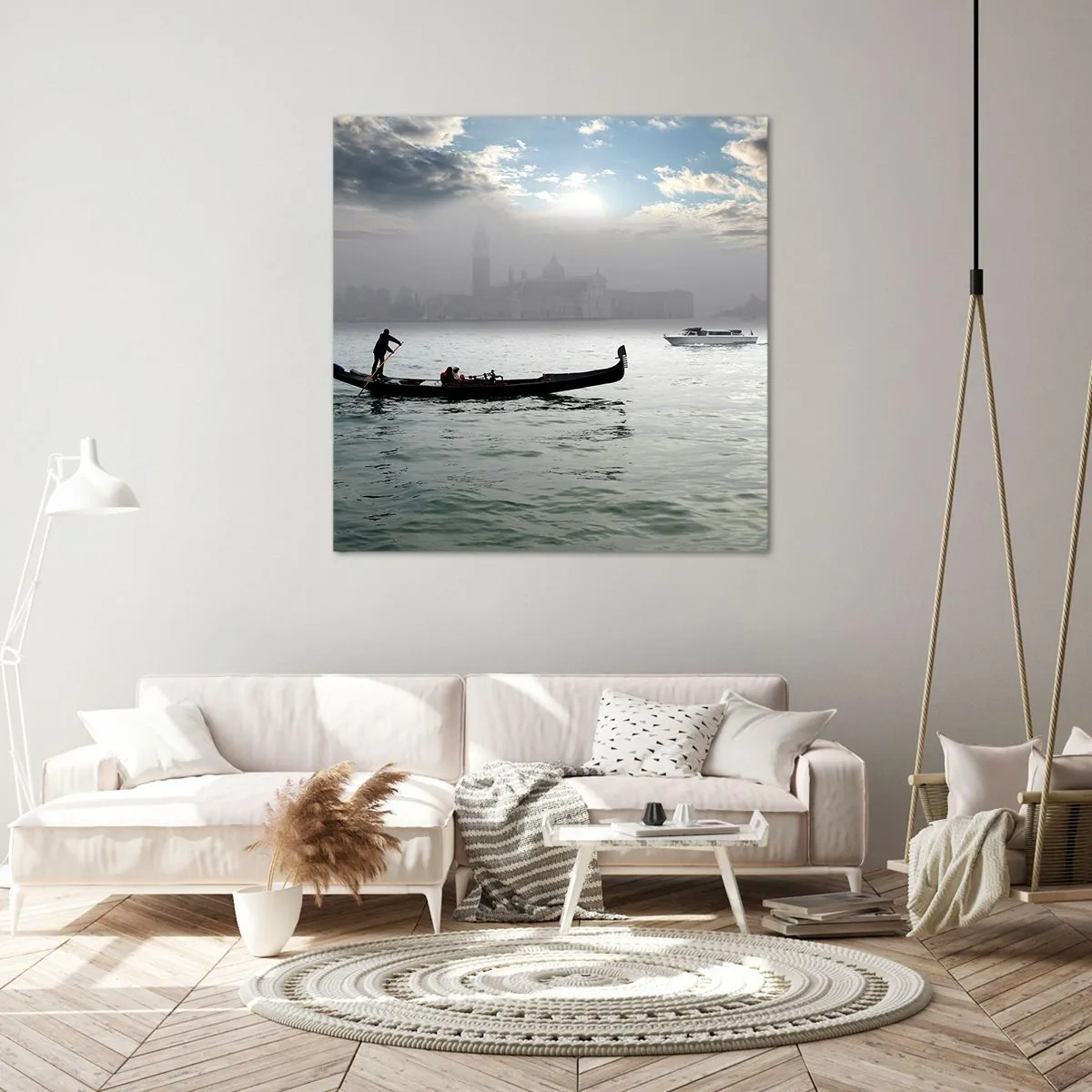 Bild auf Leinwand - Leinwandbild - Eine fabelhafte Stadt aus Wasser und Nebel - 30x30 cm