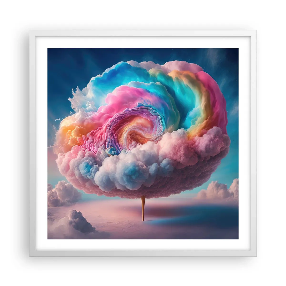 Poster in einem weißen Rahmen - Traum von einem Vergnügungspark - 60x60 cm