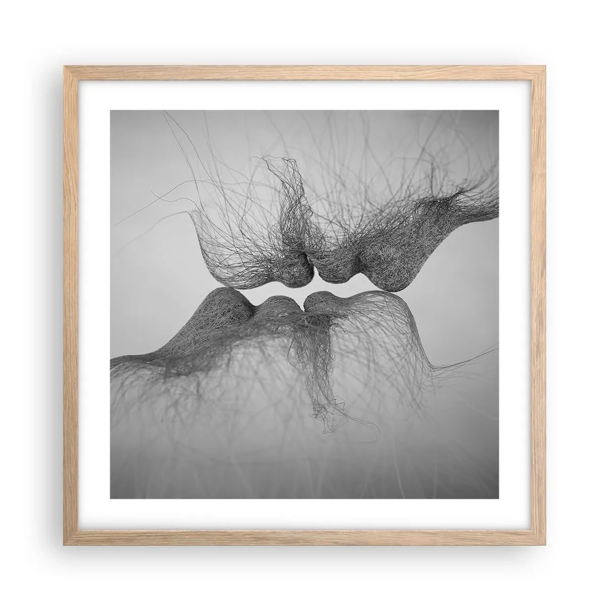 Poster in einem Rahmen aus heller Eiche - Kuss des Windes - 50x50 cm