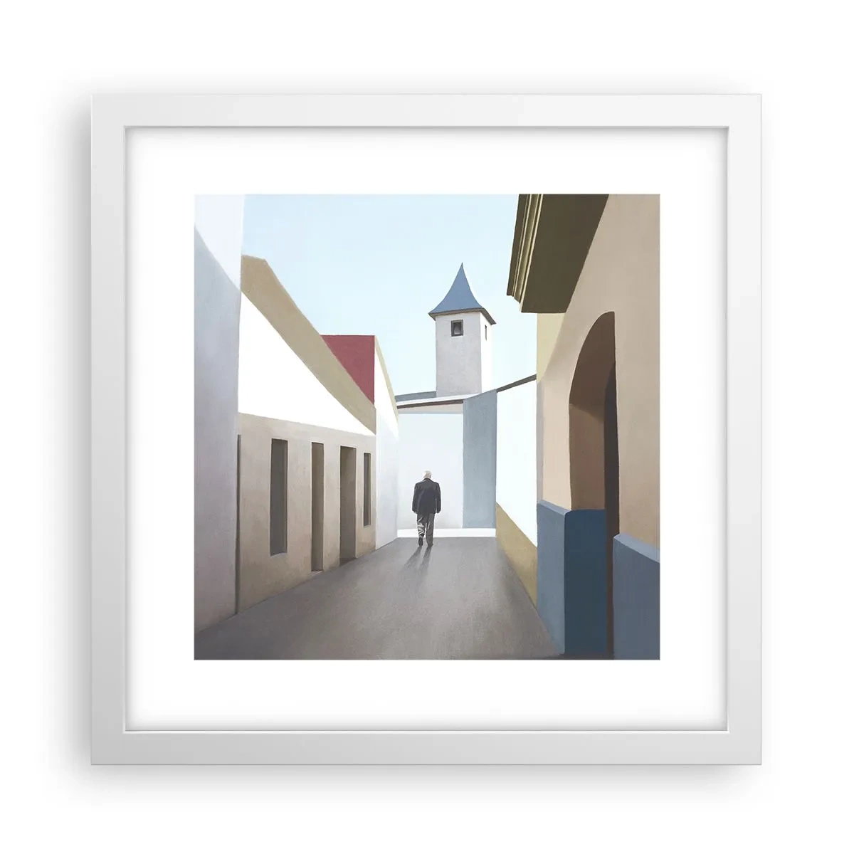 Poster in einem weißen Rahmen - Sonniger Spaziergang - 30x30 cm