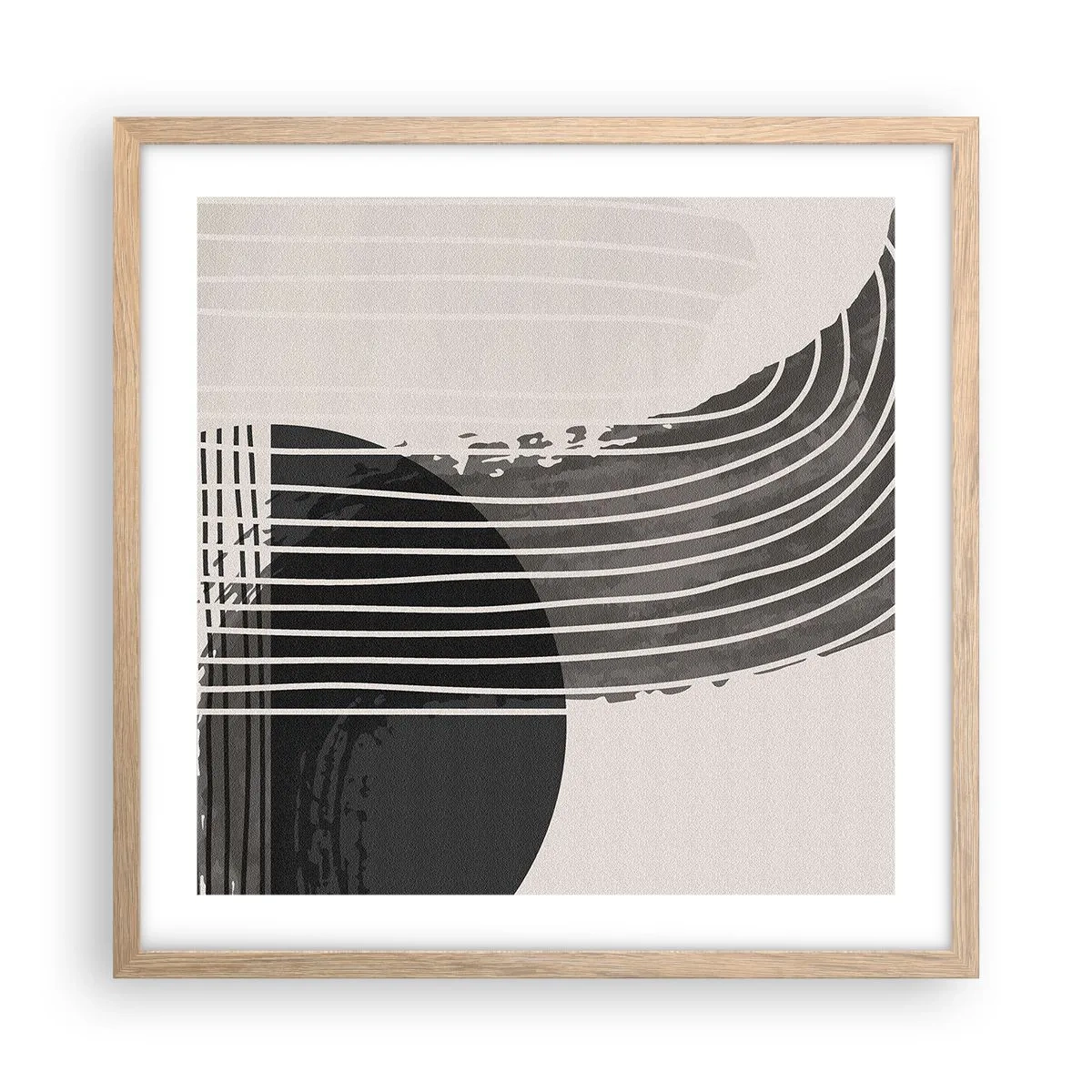 Poster in einem Rahmen aus heller Eiche - Hin und zurück - 50x50 cm