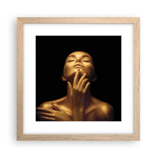 Poster in einem Rahmen aus heller Eiche - Wie goldene Seide - 30x30 cm