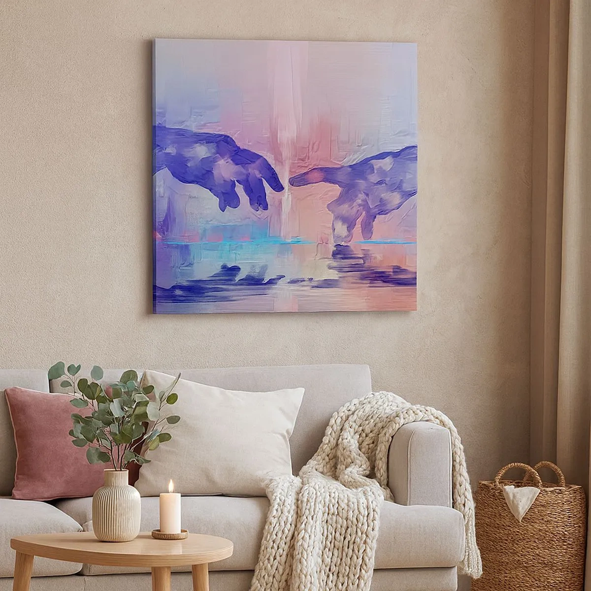 Bild auf Leinwand - Leinwandbild - Göttlicher Funke des Lebens - 30x30 cm