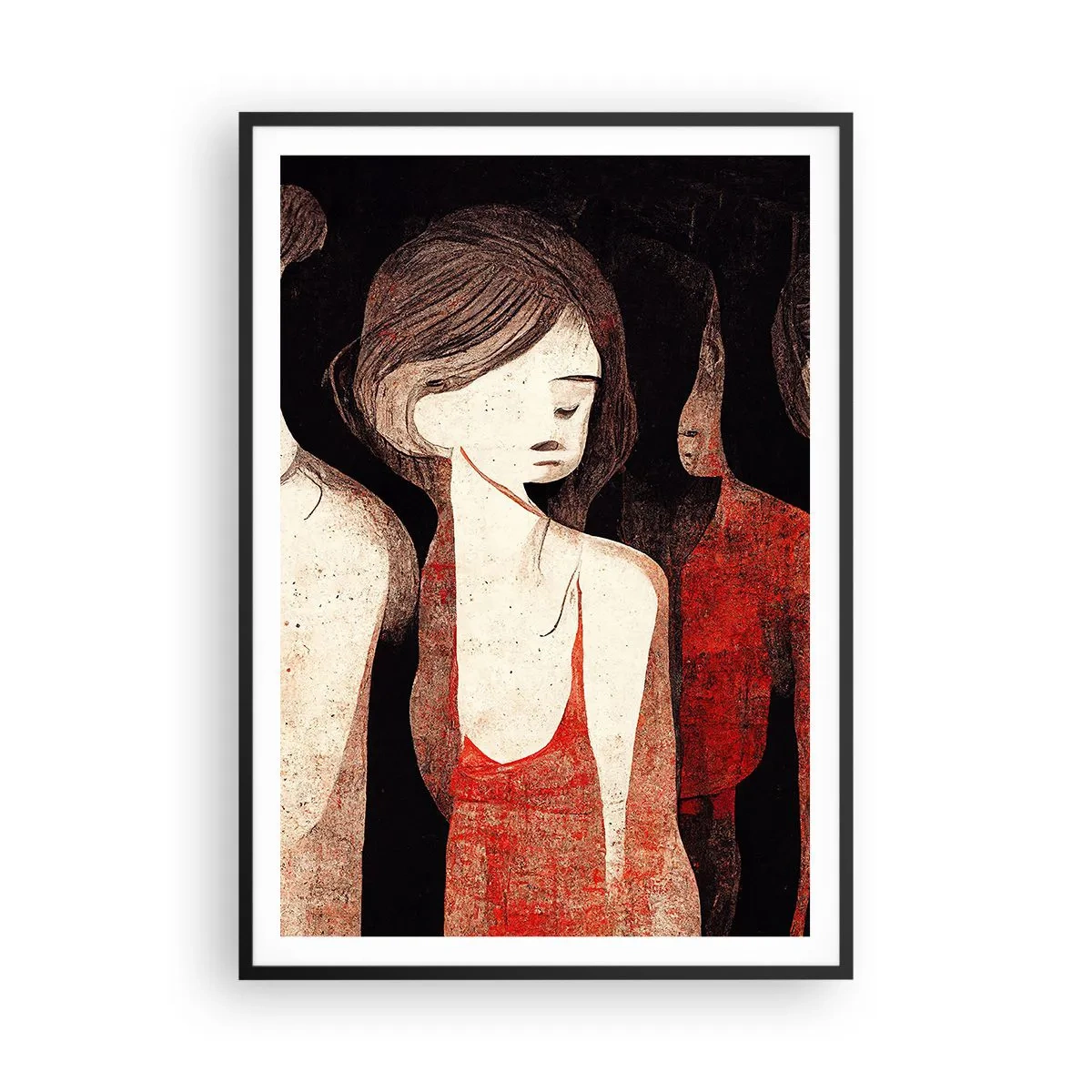 Poster in einem schwarzem Rahmen - Madonnen der Dunkelheit - 70x100 cm