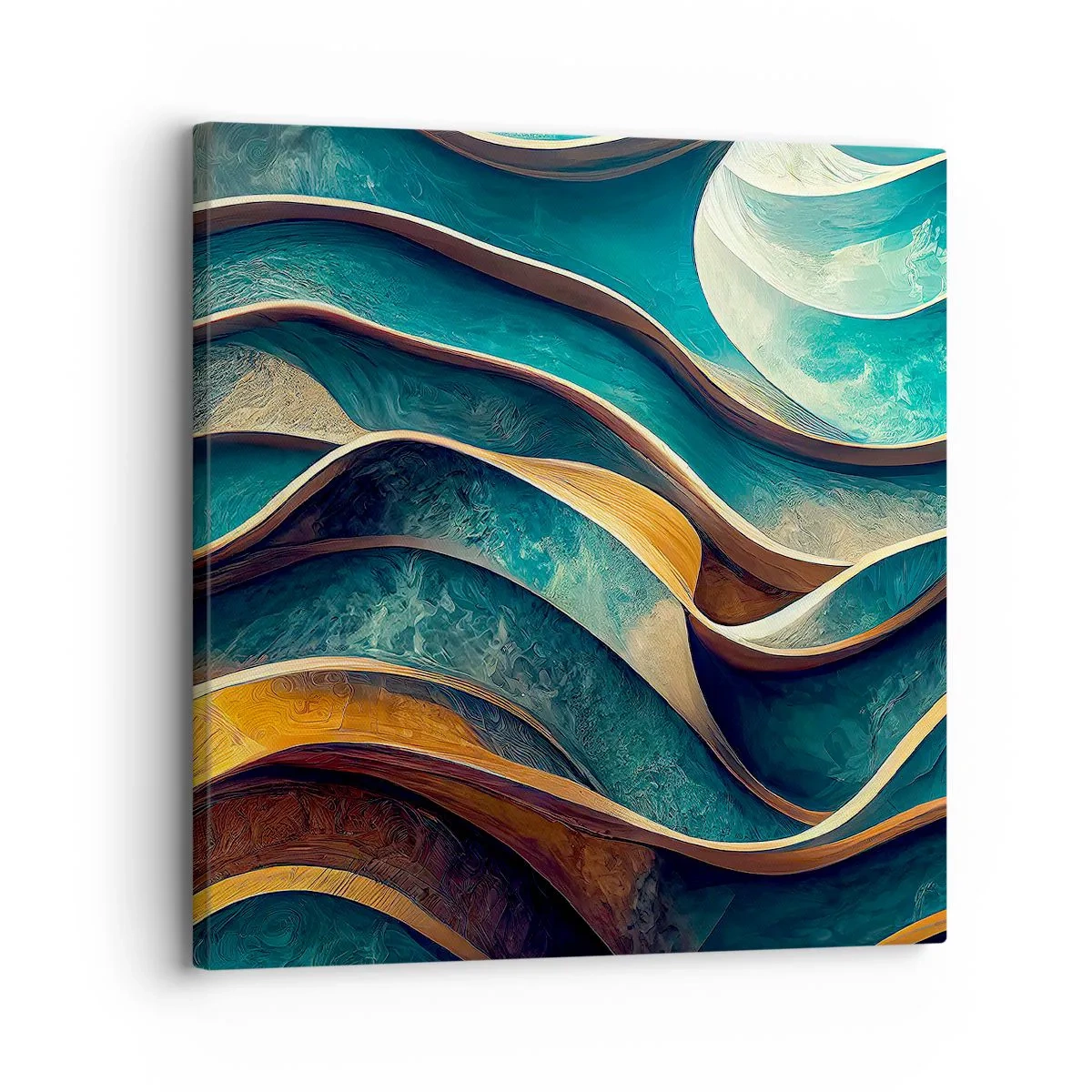 Bild auf Leinwand - Leinwandbild - Blaue Mäander - 30x30 cm