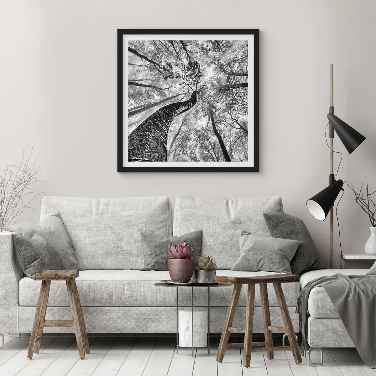 Poster in einem schwarzem Rahmen - Rennen zum Licht - 30x30 cm