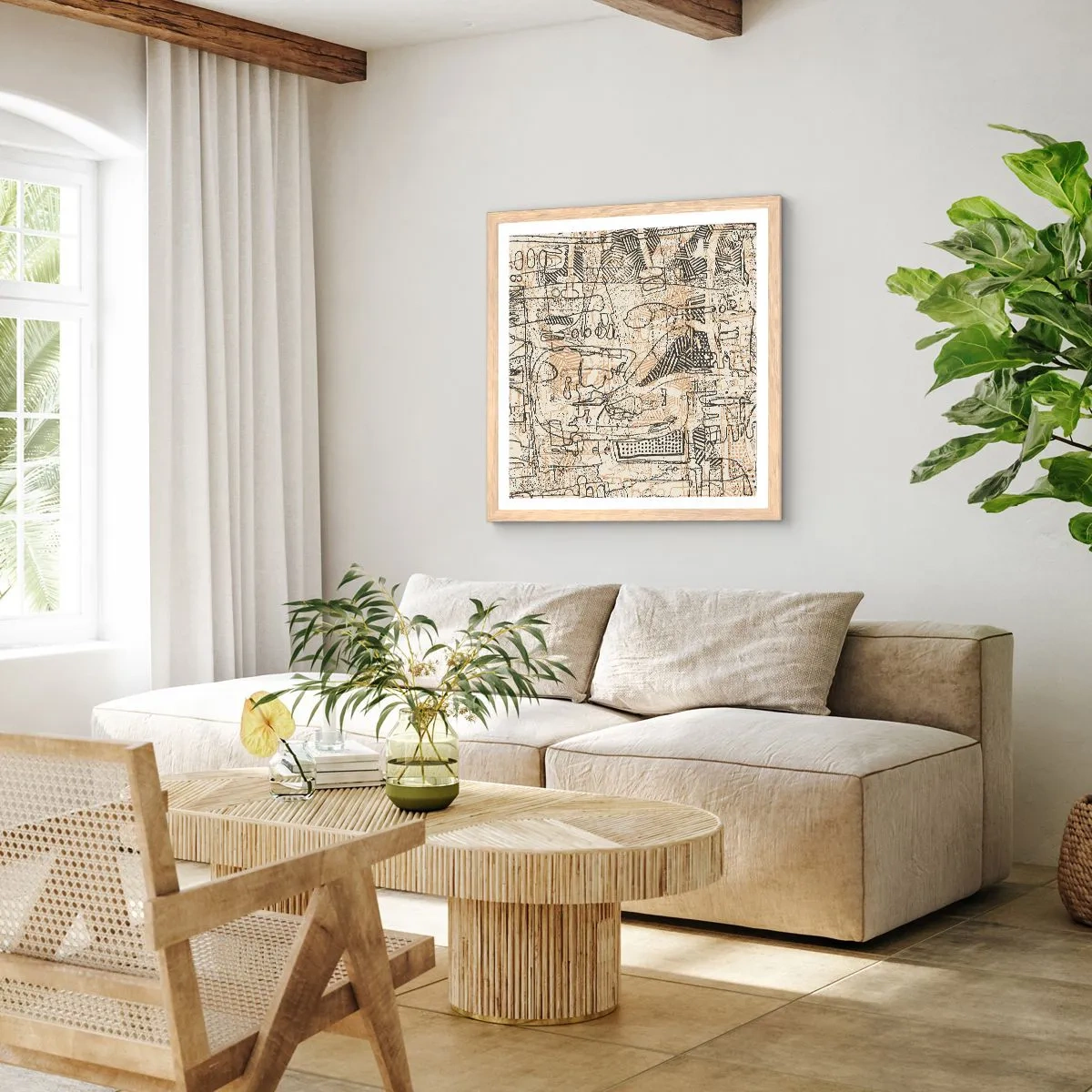 Poster in einem Rahmen aus heller Eiche - Es wartet darauf, entschlüsselt zu werden - 40x40 cm