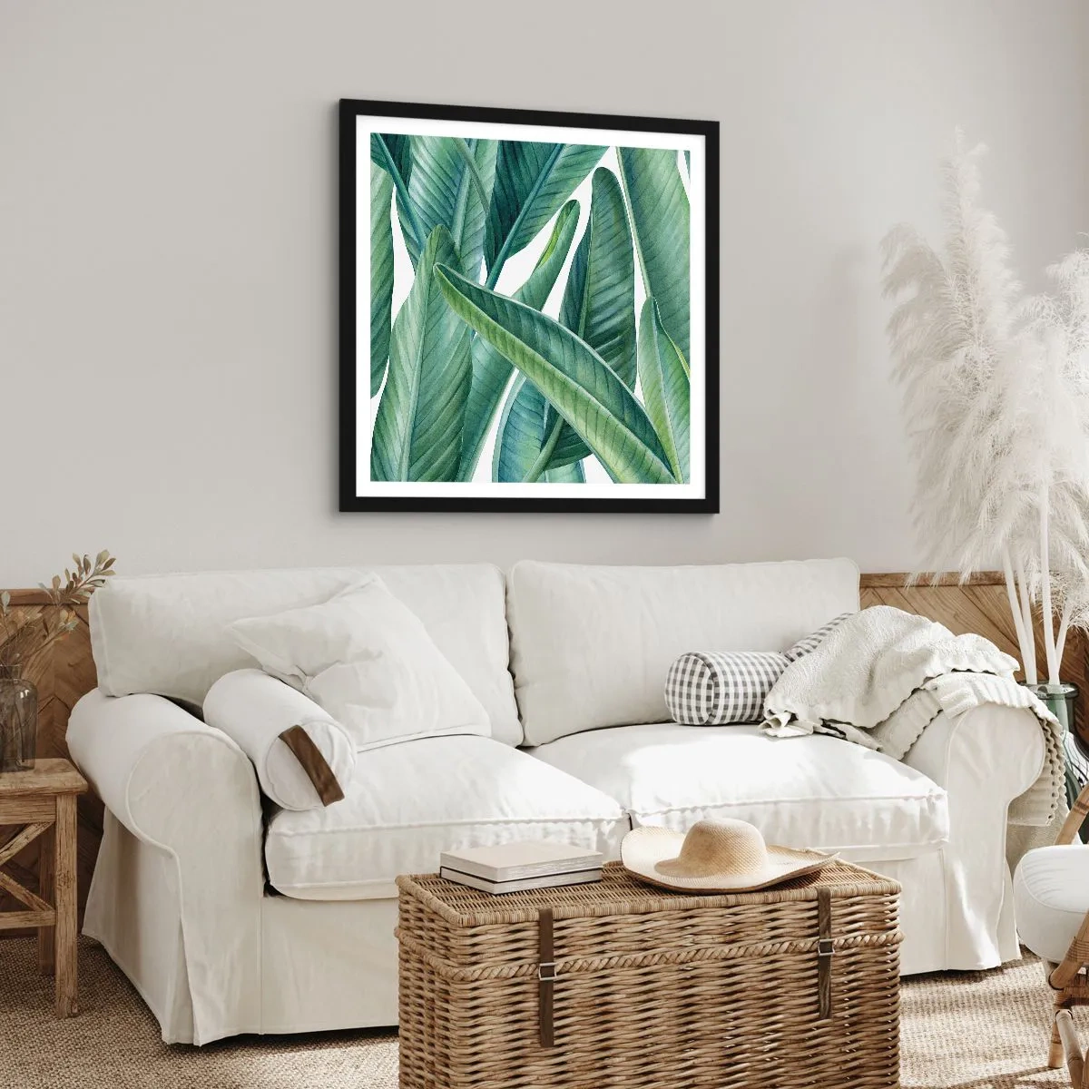Poster in einem schwarzem Rahmen - An und für sich Grün - 30x30 cm