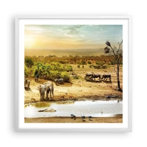 Poster in einem weißen Rahmen - Ein Fluss floss aus Eden ... - 60x60 cm