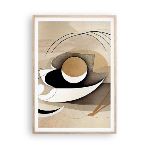 Poster in einem Rahmen aus heller Eiche - Komposition: die Essenz des Wortes - 70x100 cm